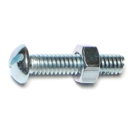 Midwest Fastener 1/4"-20 x 1-1/4 in Slotted Round Machine Screw, Zinc Plated Steel, 25 PK 60744